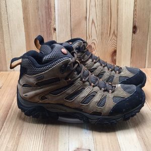 Merrell Shoes Men Size 9 Boots Hiking Trail Outdoor brown 0904 Waterproof